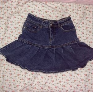 Wild Fable Dark Blue A-Line Denim Skirt